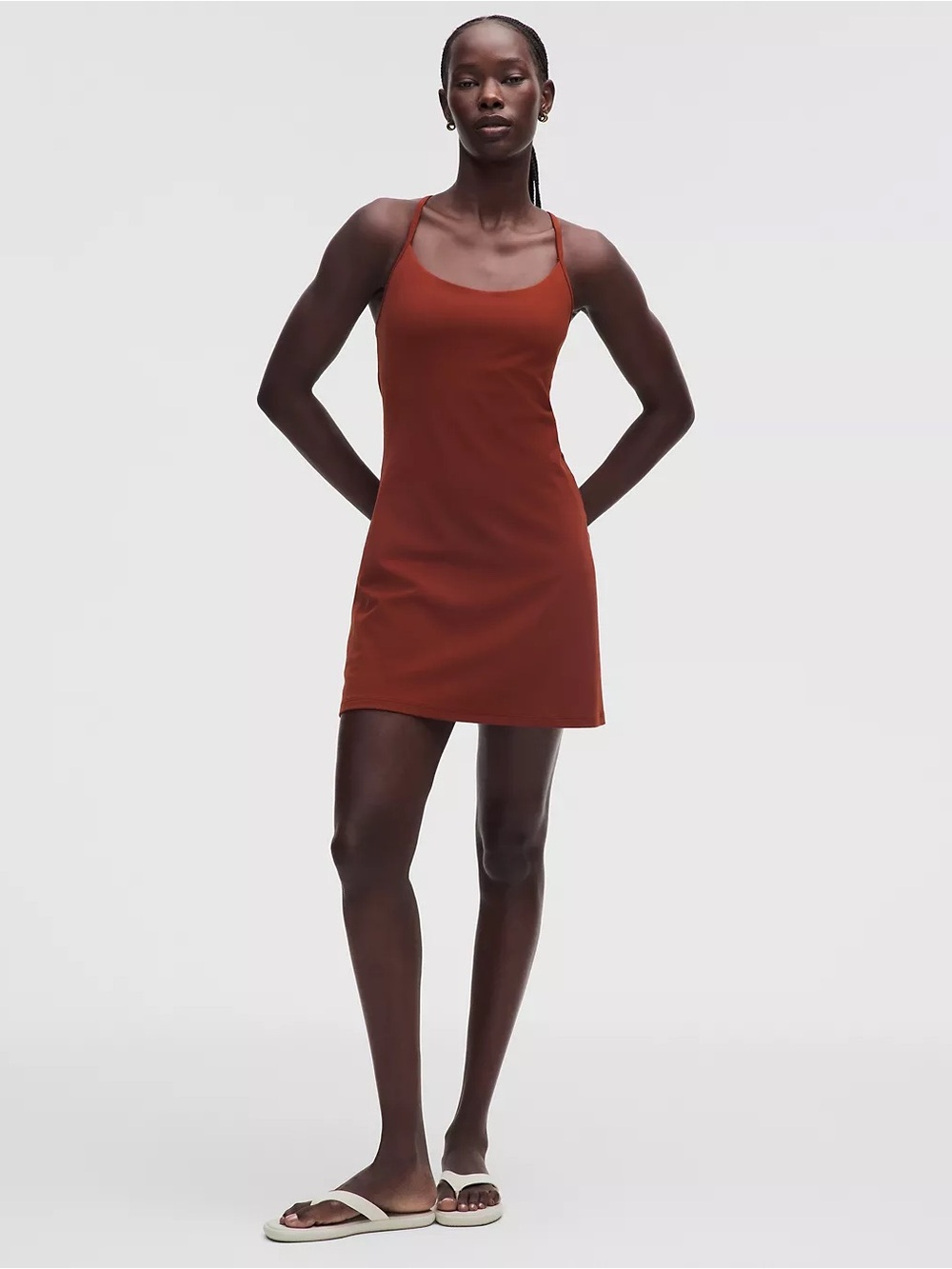 Lululemon Flow Y Dress Nulu Built In Shorts Cranberry Charm Size Medium NWT - Picture 1 of 10